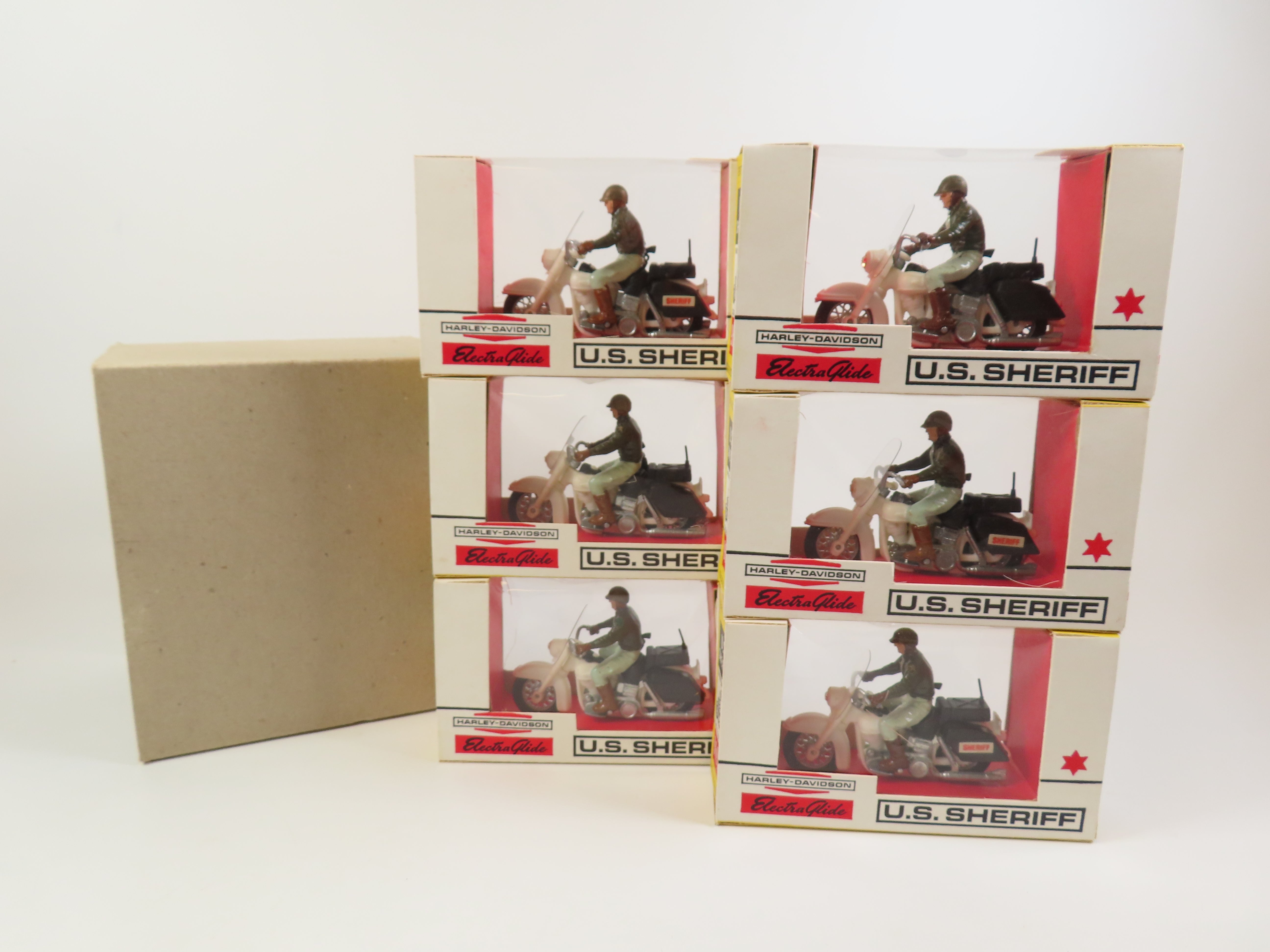 Britains Ltd No.9692 U.S. Sheriff Harley Davidson Trade Box of 6