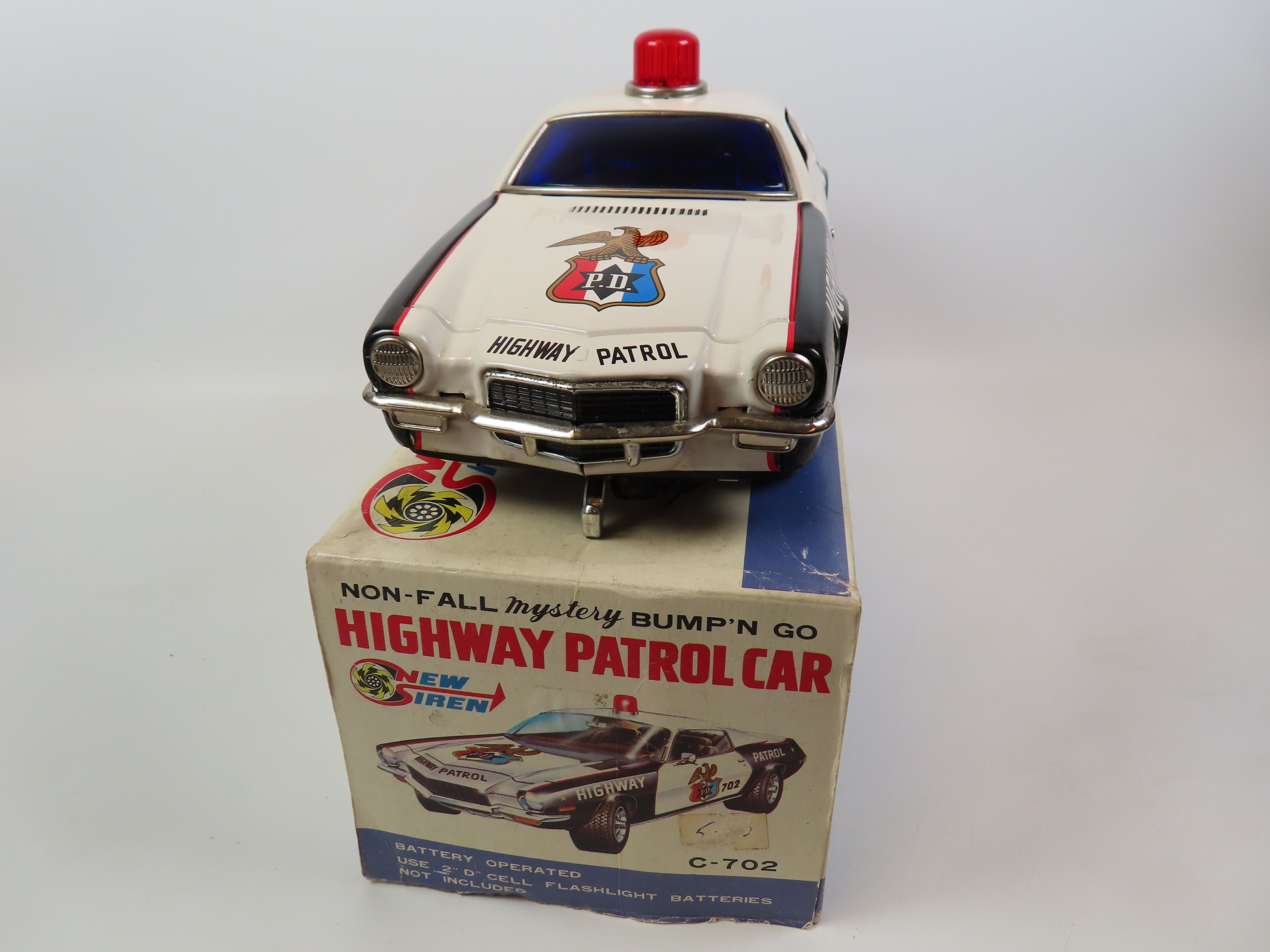 Taiyo Made in Japan C-702 Highway Patrol Car, tinplate, battery