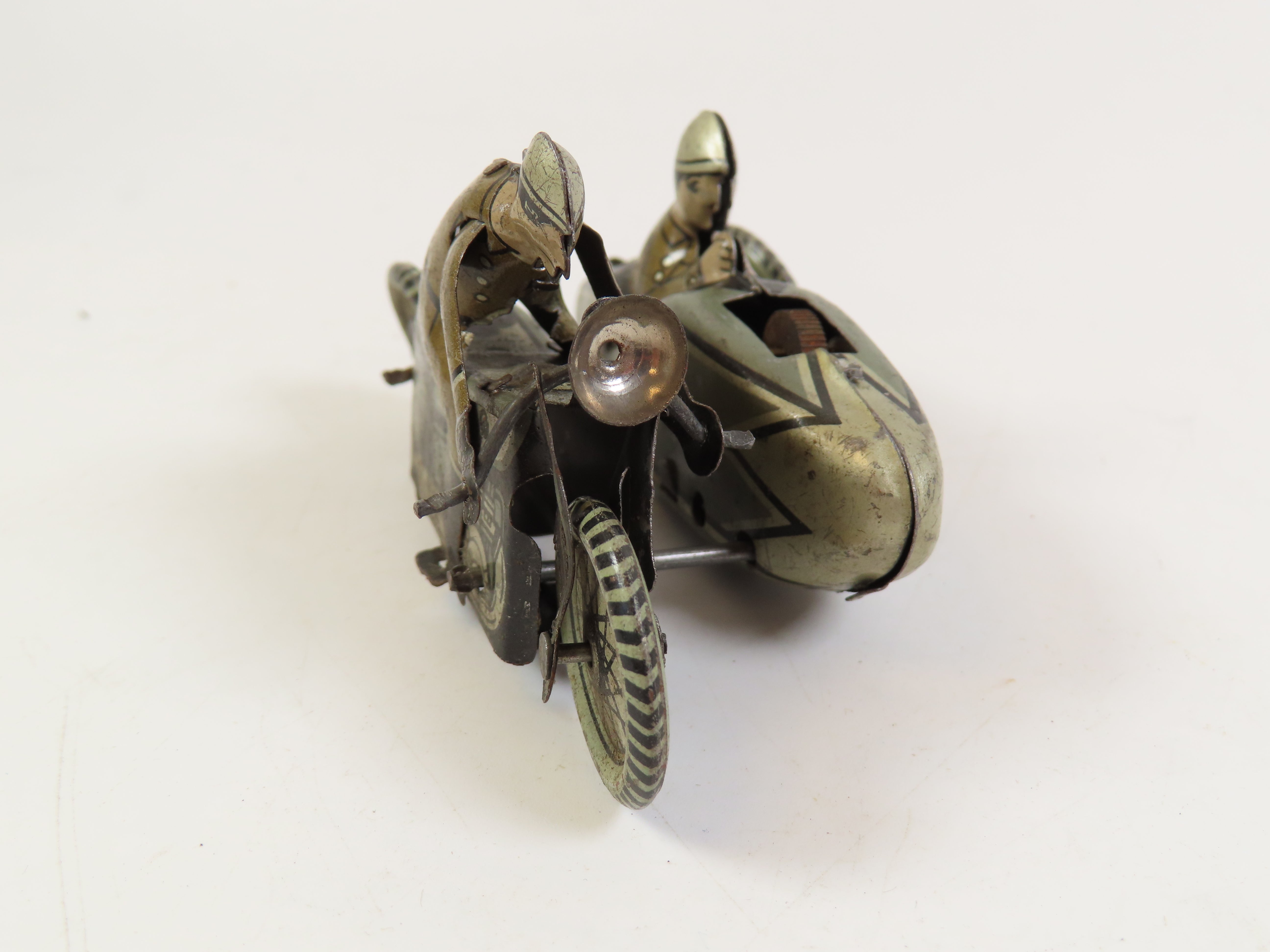 CKO Kellermann 341 Tinplate Clockwork Motorbike & Sidecar