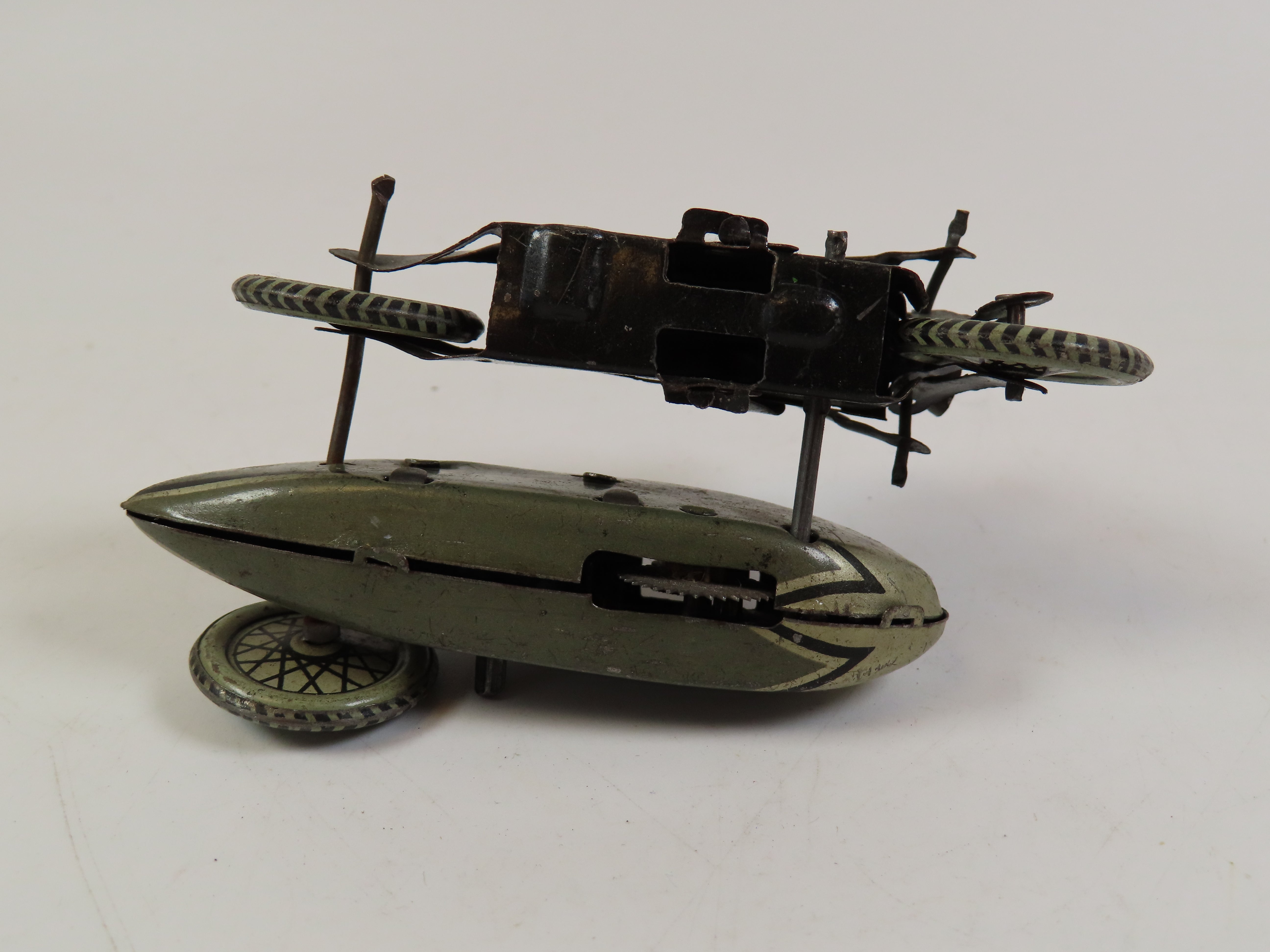 CKO Kellermann 341 Tinplate Clockwork Motorbike & Sidecar