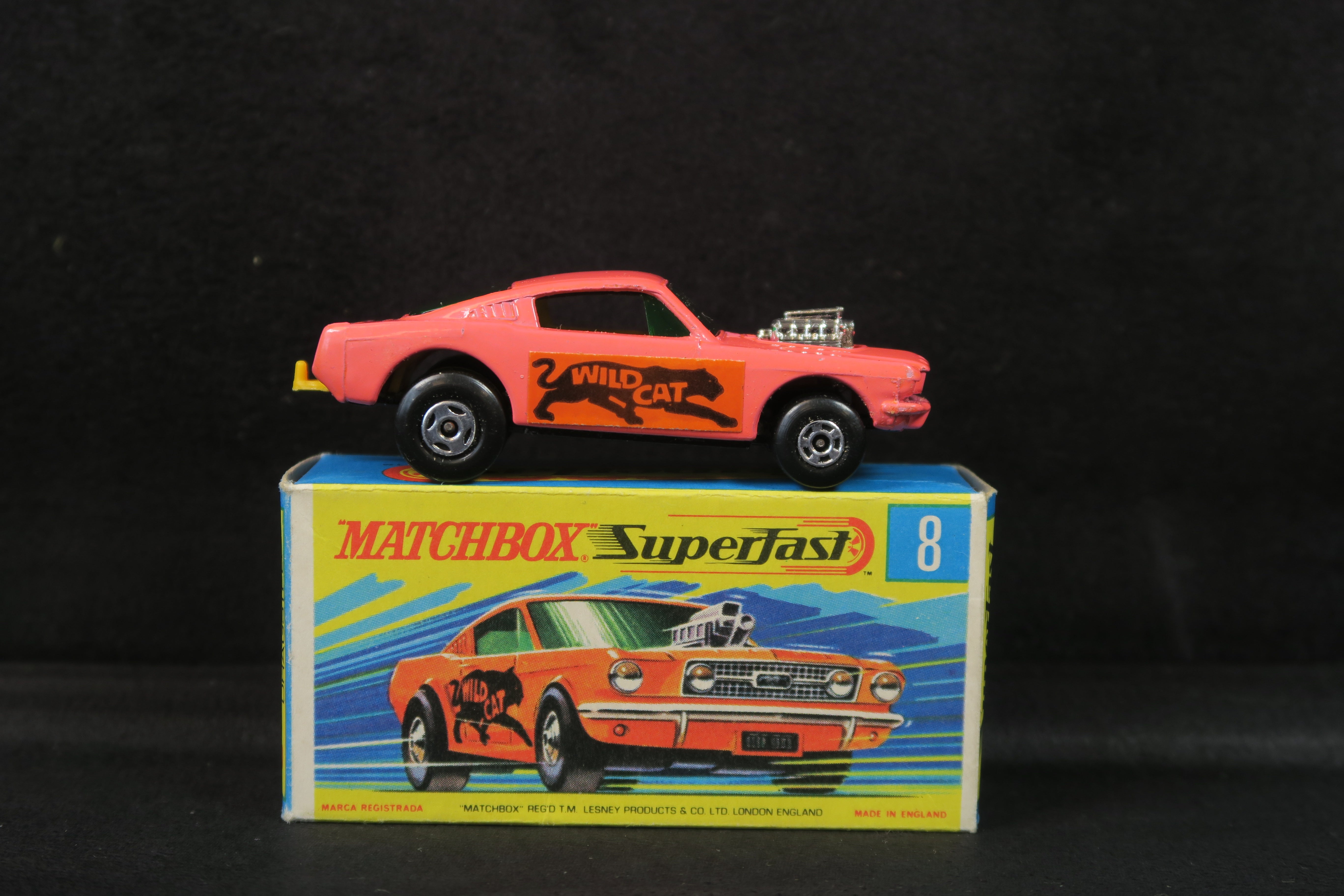 Matchbox Superfast No 8 - Mustang Wildcat Dragster - Boîte De Matchbox Superfast No 8 - Mustang Wildcat Dragster - Boîte De