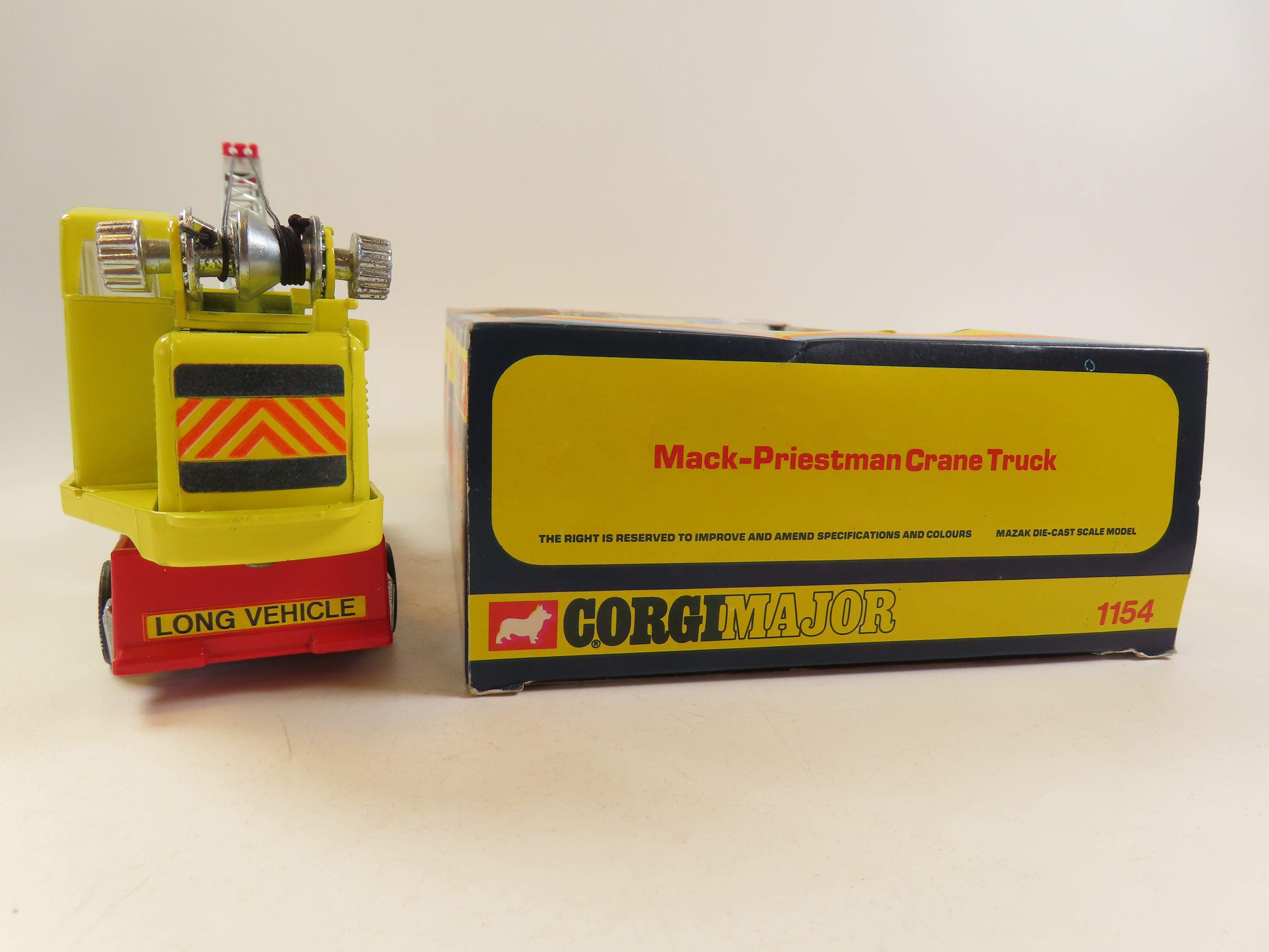 Corgi Major 1154 Mack-Priestman Crane Truck, Very Near Mint/Boxed