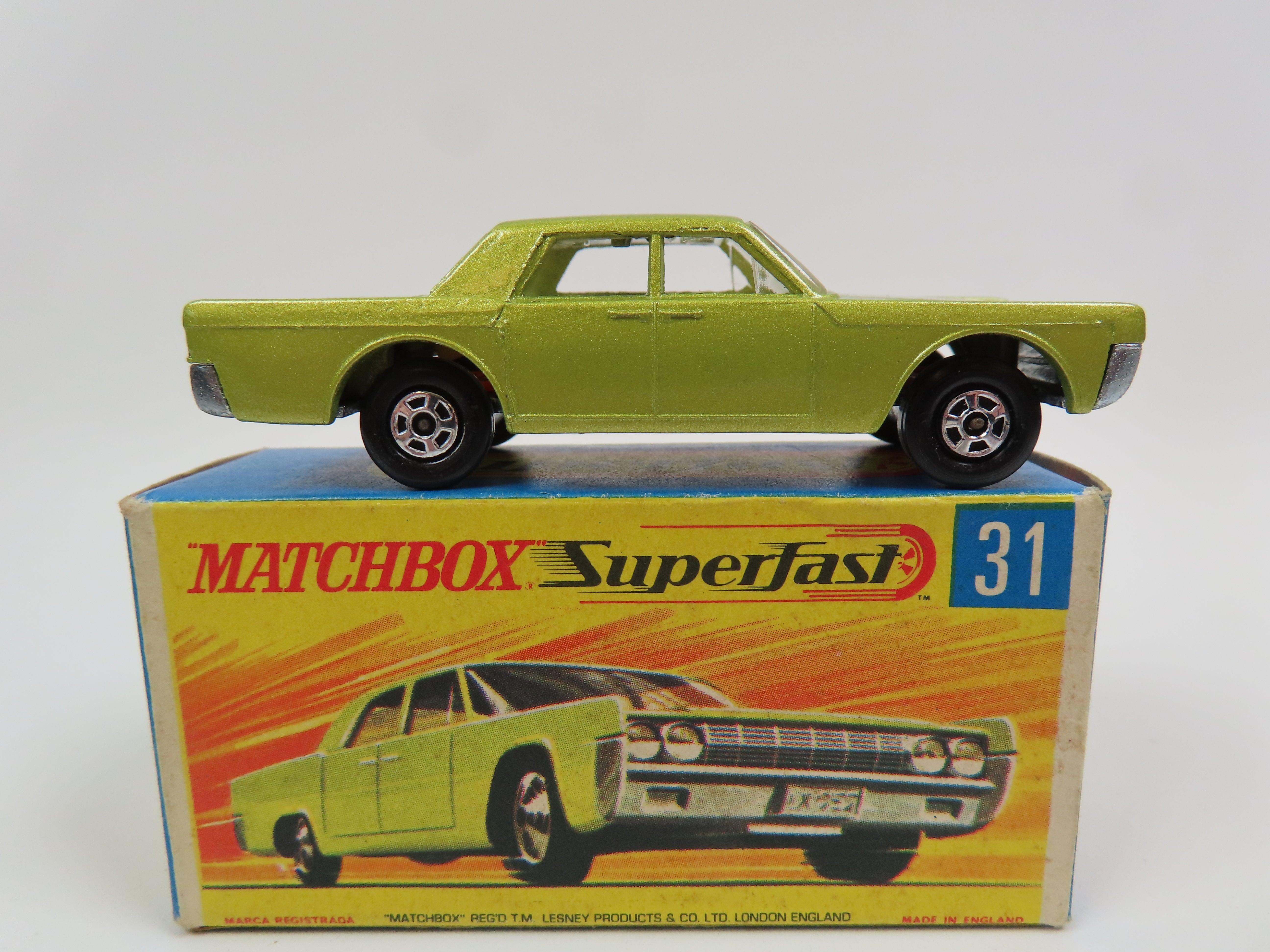 Matchbox Superfast 31 Lincoln Continental - Met Green - Mint Boxed