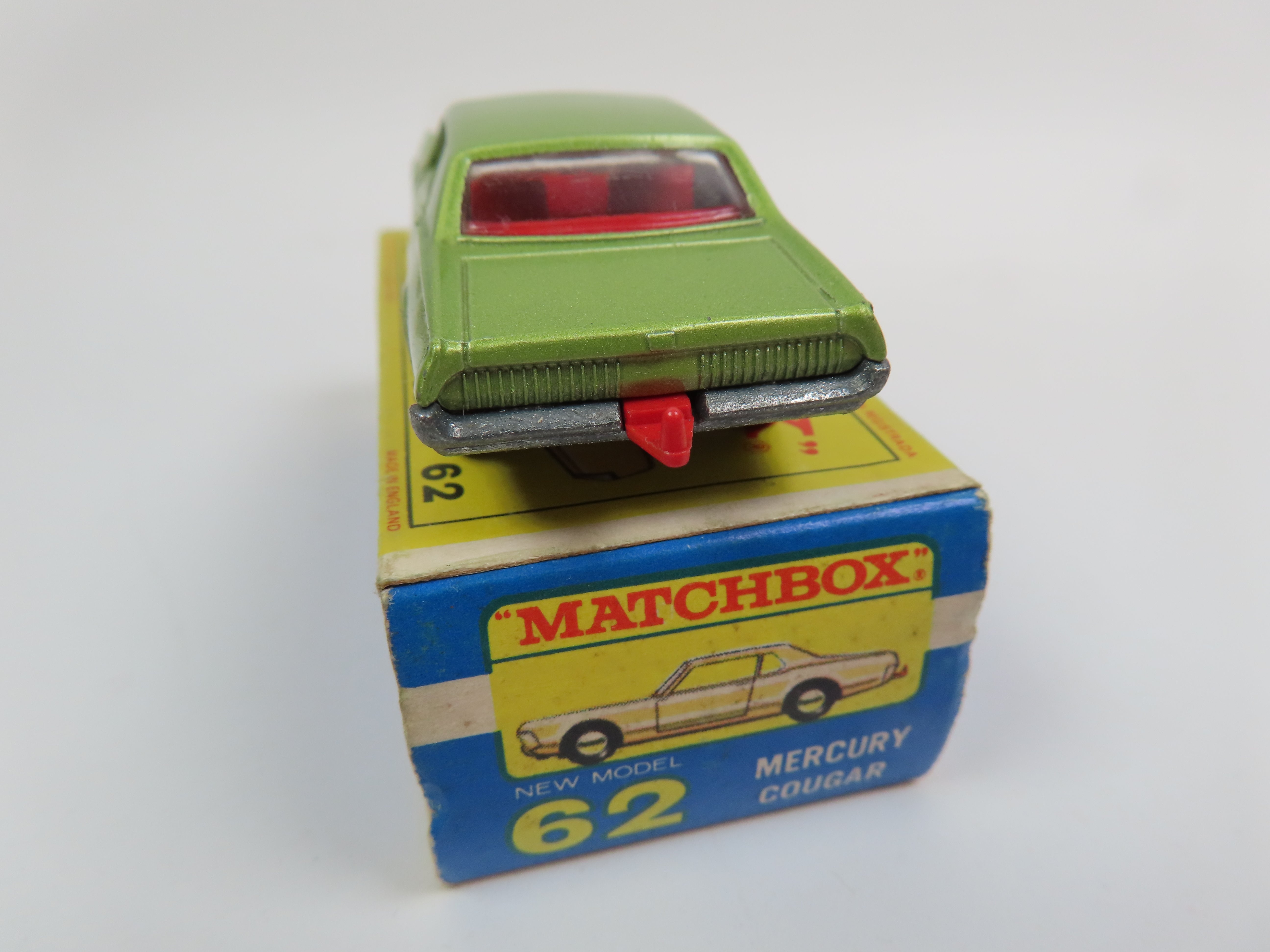 Matchbox 62 Mercury Cougar - Metallic Green/Red interior - Mint