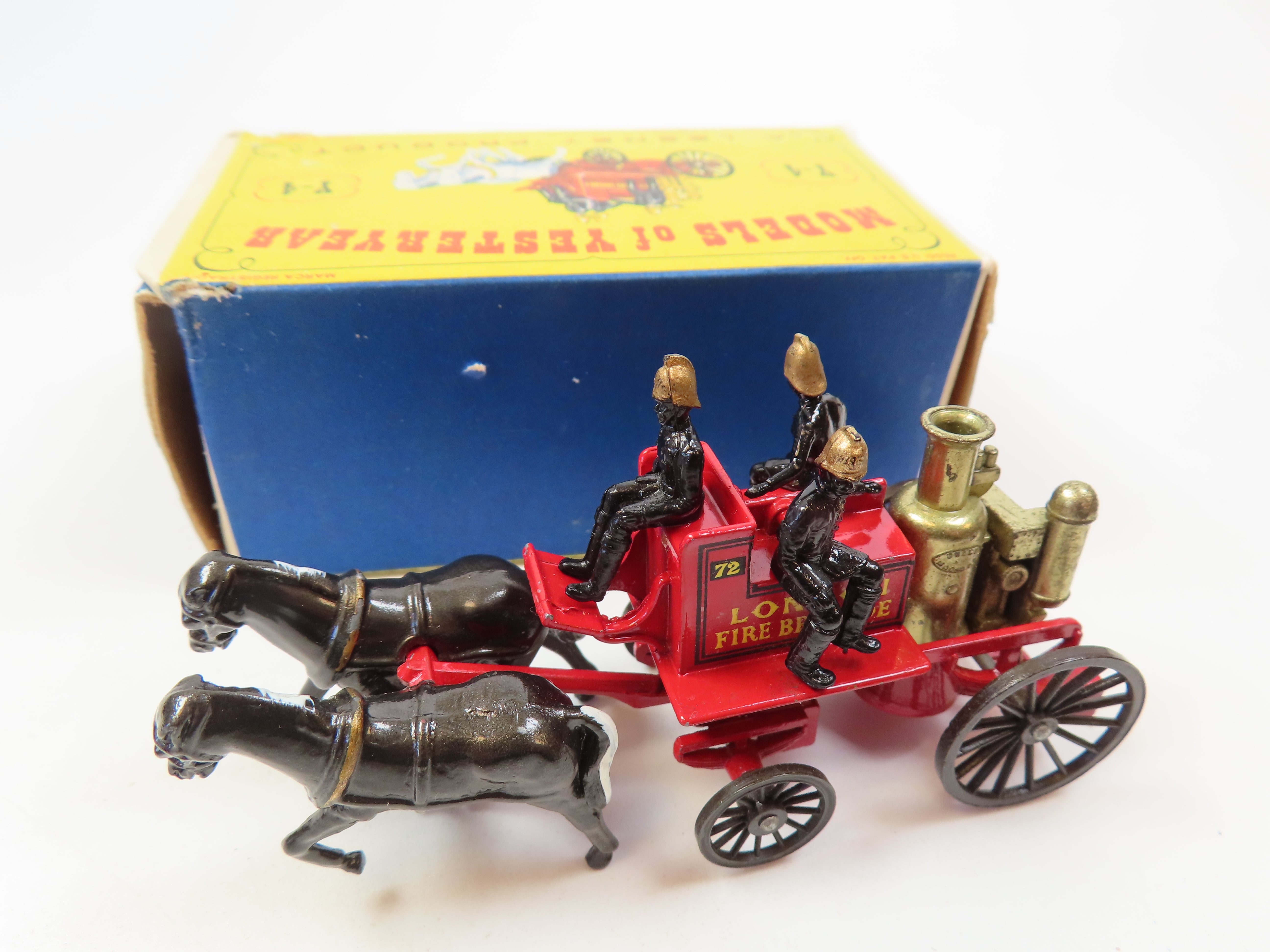Matchbox Yesteryear Y 4 Shand Mason Horse Drawn Fire Engine 99 Mint matchbox-yesteryear-y-4-shand-mason-horse-drawn-fire-engine-99-mint
