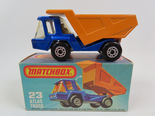 Matchbox Superfast 23 Atlas Truck - Orange/Met blue - Mint Boxed!