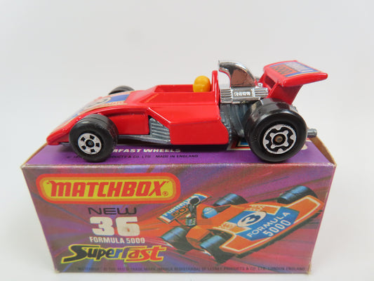 Matchbox Superfast 36 Formula 5000 - Red - Mint Boxed!