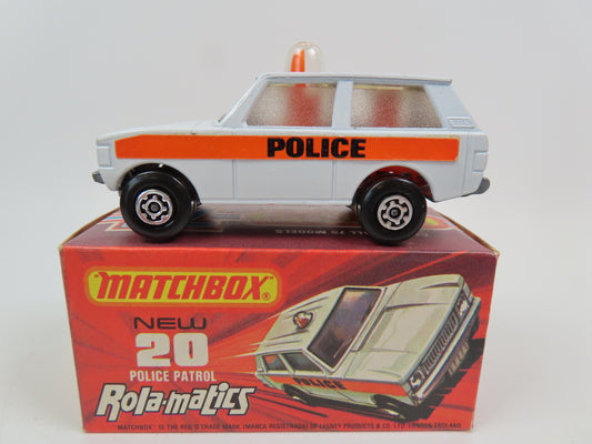 Matchbox Superfast 20 Police Patrol - White/Orange - Mint Boxed!