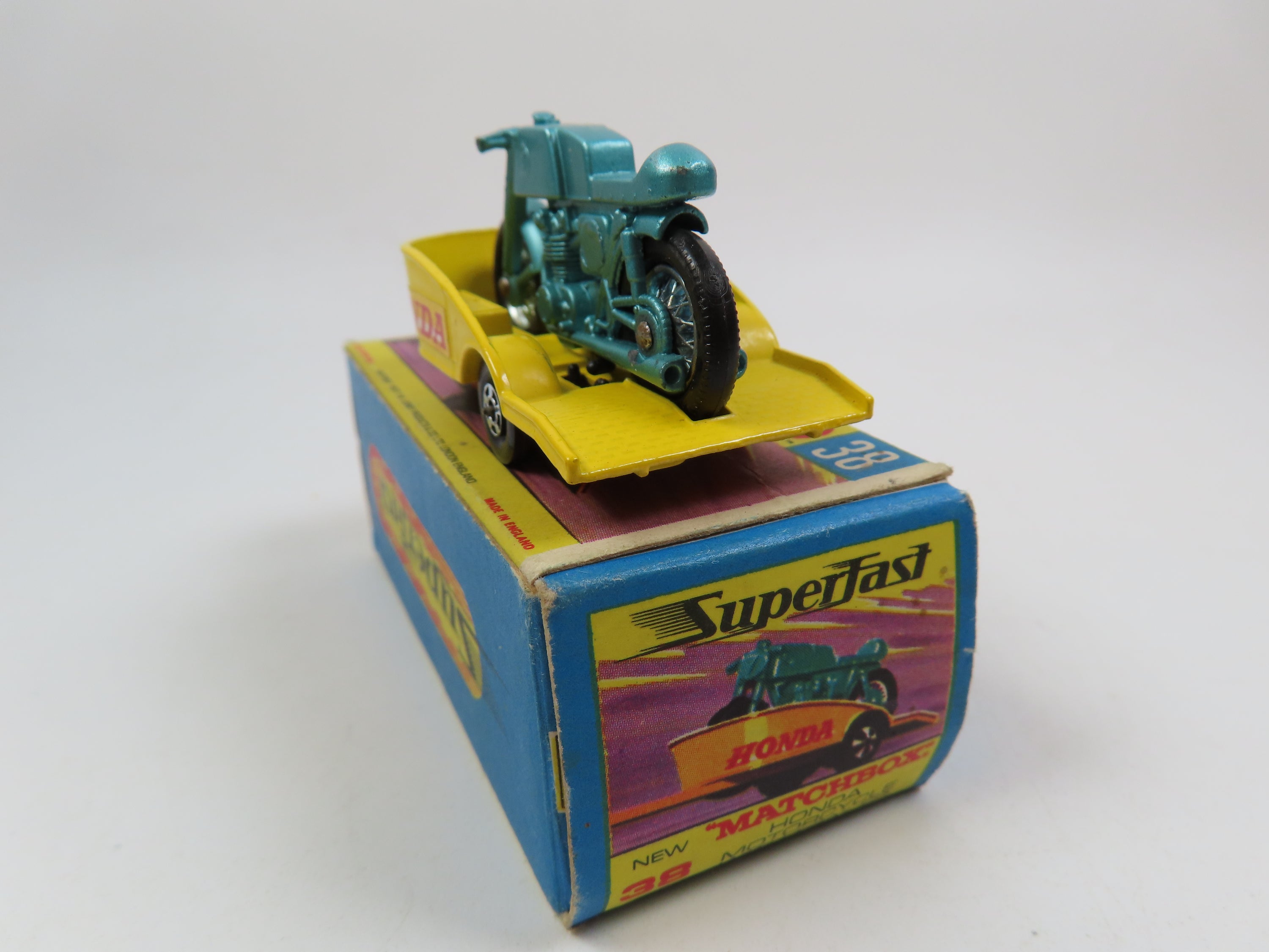 Matchbox #38 Honda Motorcycle & Trailer with Original Box A Lesney Matchbox #38 Honda Motorcycle & Trailer with Original Box A Lesney