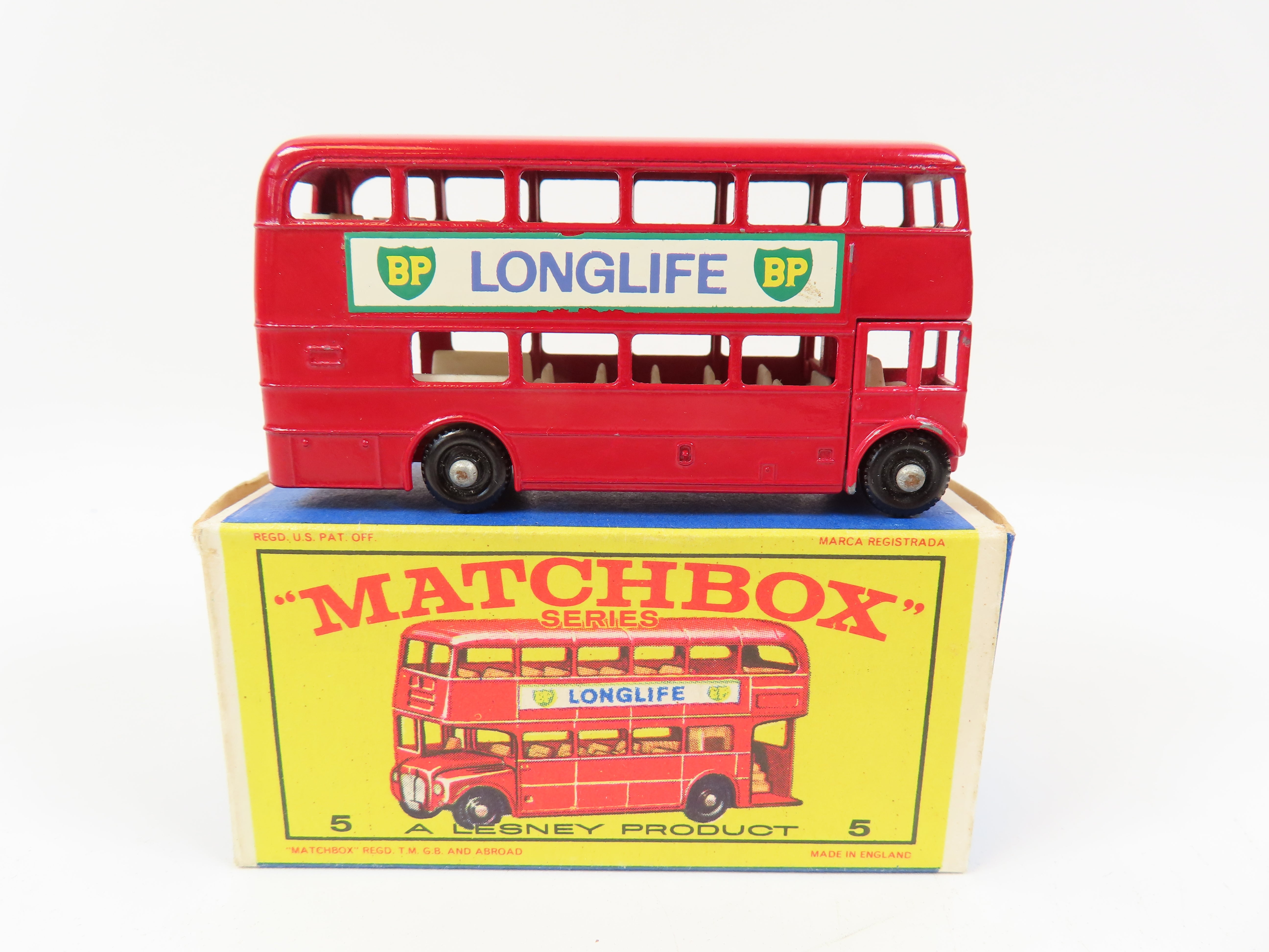 Matchbox No.5 London Bus 'BP Longlife', Very Near Mint/Boxed