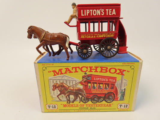 Matchbox Yesteryear Y12 Lipton's Tea Horse Bus - very near mint/boxed!