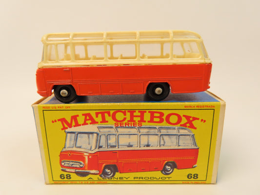 Matchbox 68 - Mercedes Coach - Orange/cream - very near mint/boxed.
