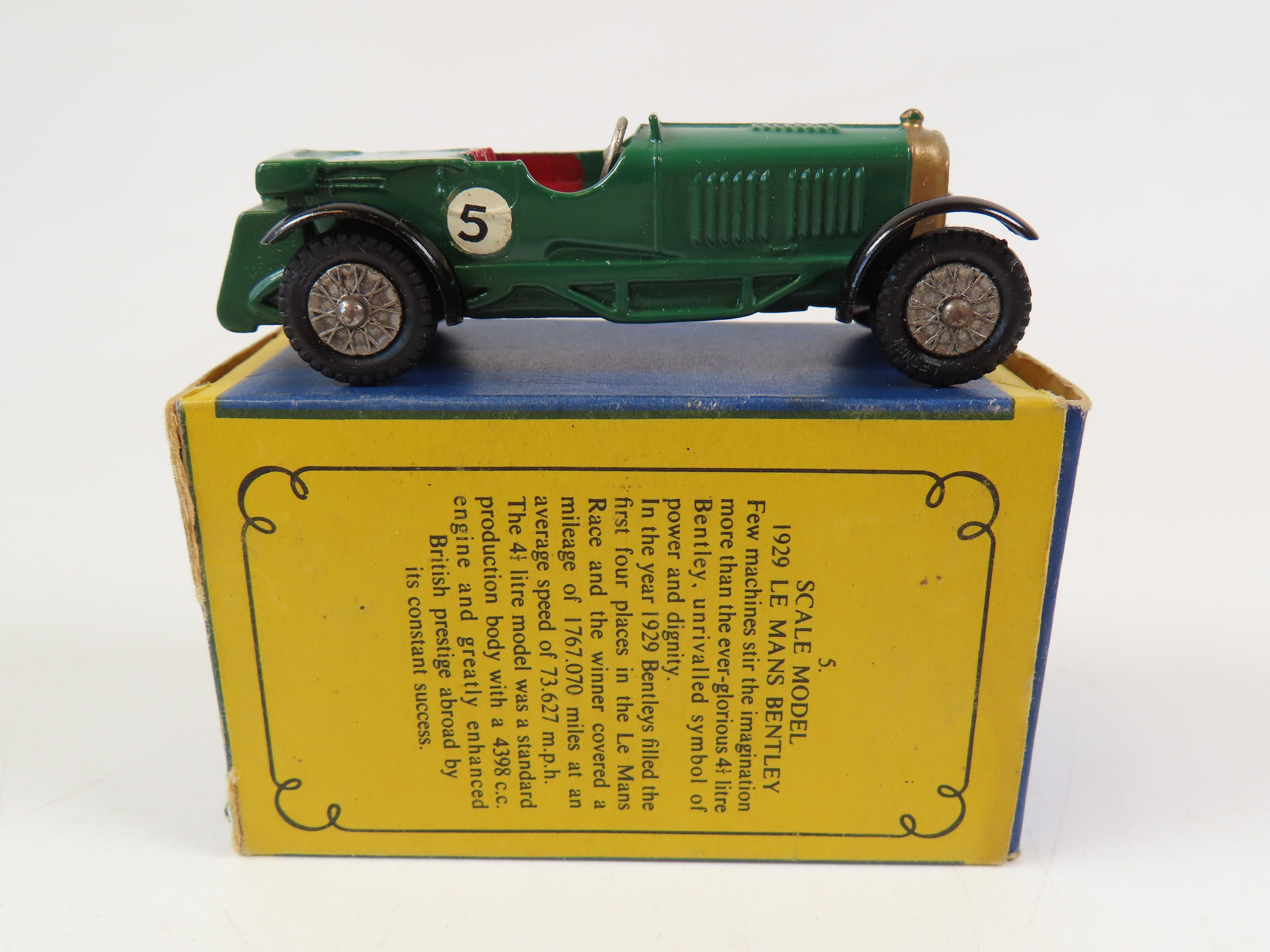 Matchbox Yesteryear No.5 1929 Le Mans Bentley, 99.9% Mint/Boxed