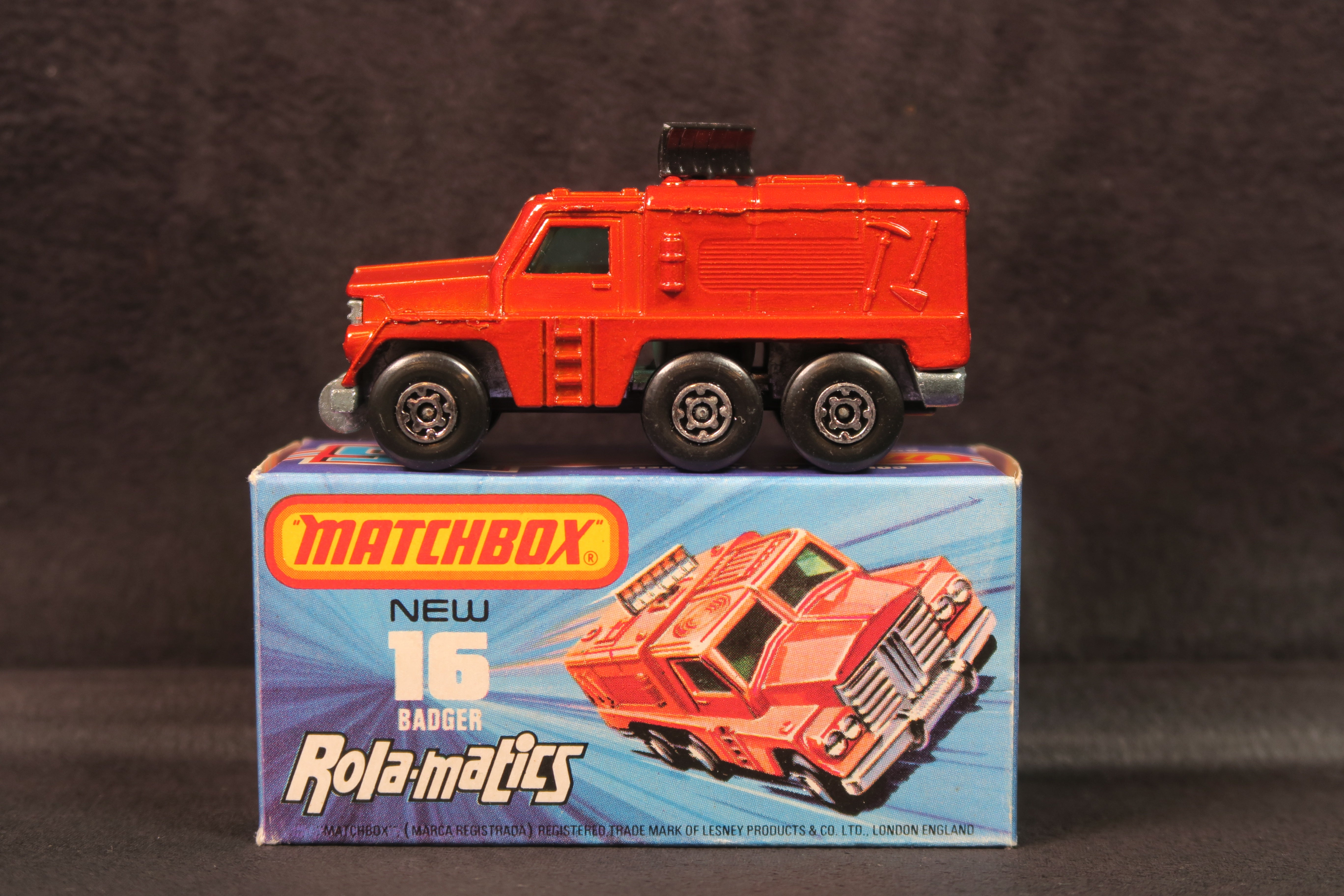 Matchbox Rola-matics 16 Badger, Scarce Black Scanner! Mint/Boxed ...