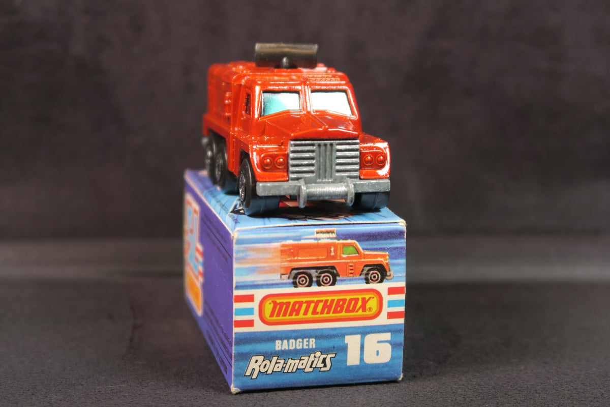 Matchbox Rola-matics 16 Badger, Scarce Black Scanner! Mint/Boxed ...