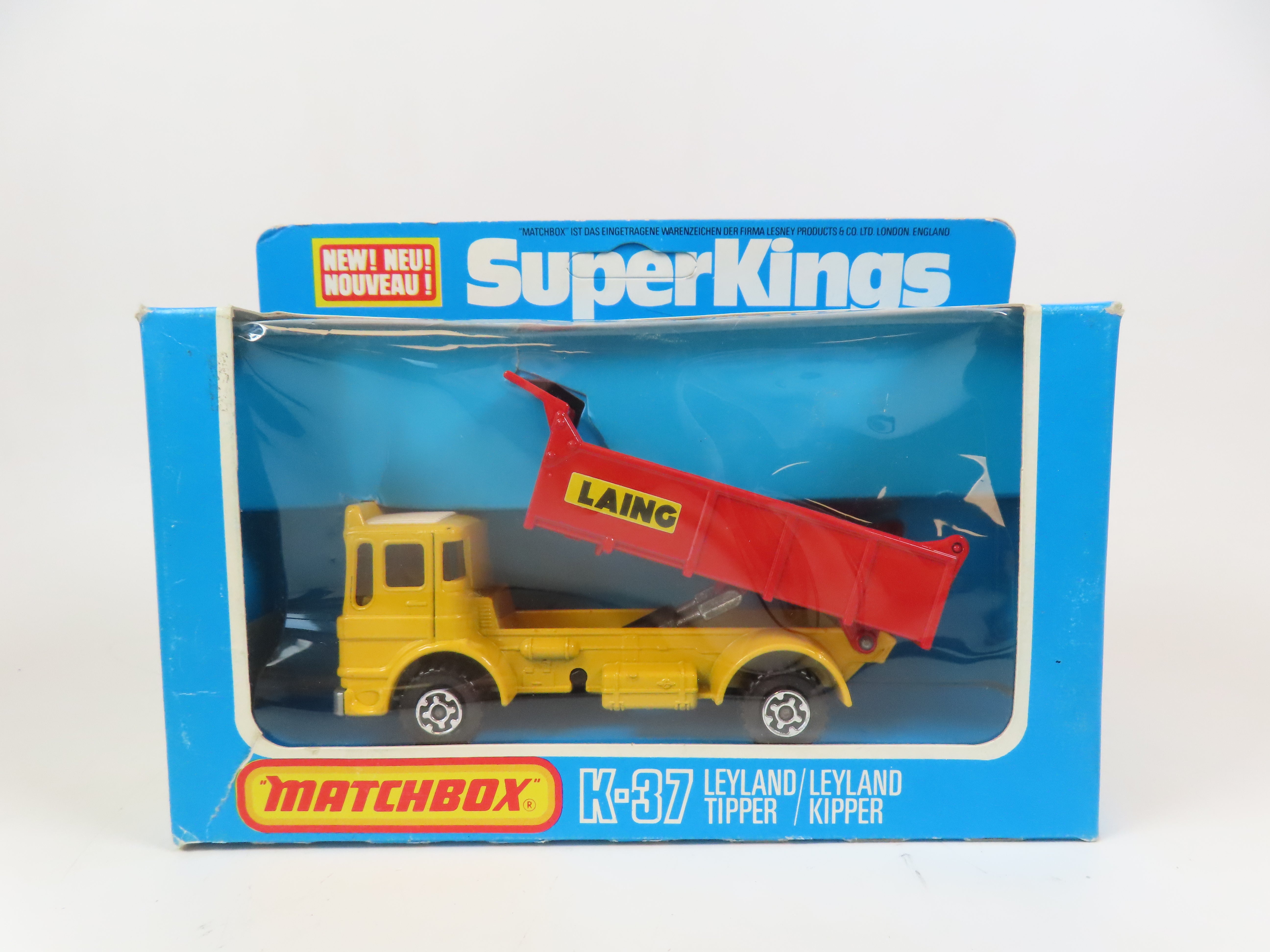 Camion Benne Matchbox Superkings K-37 - Leyland Tipper Laing - 1979 - Jaune