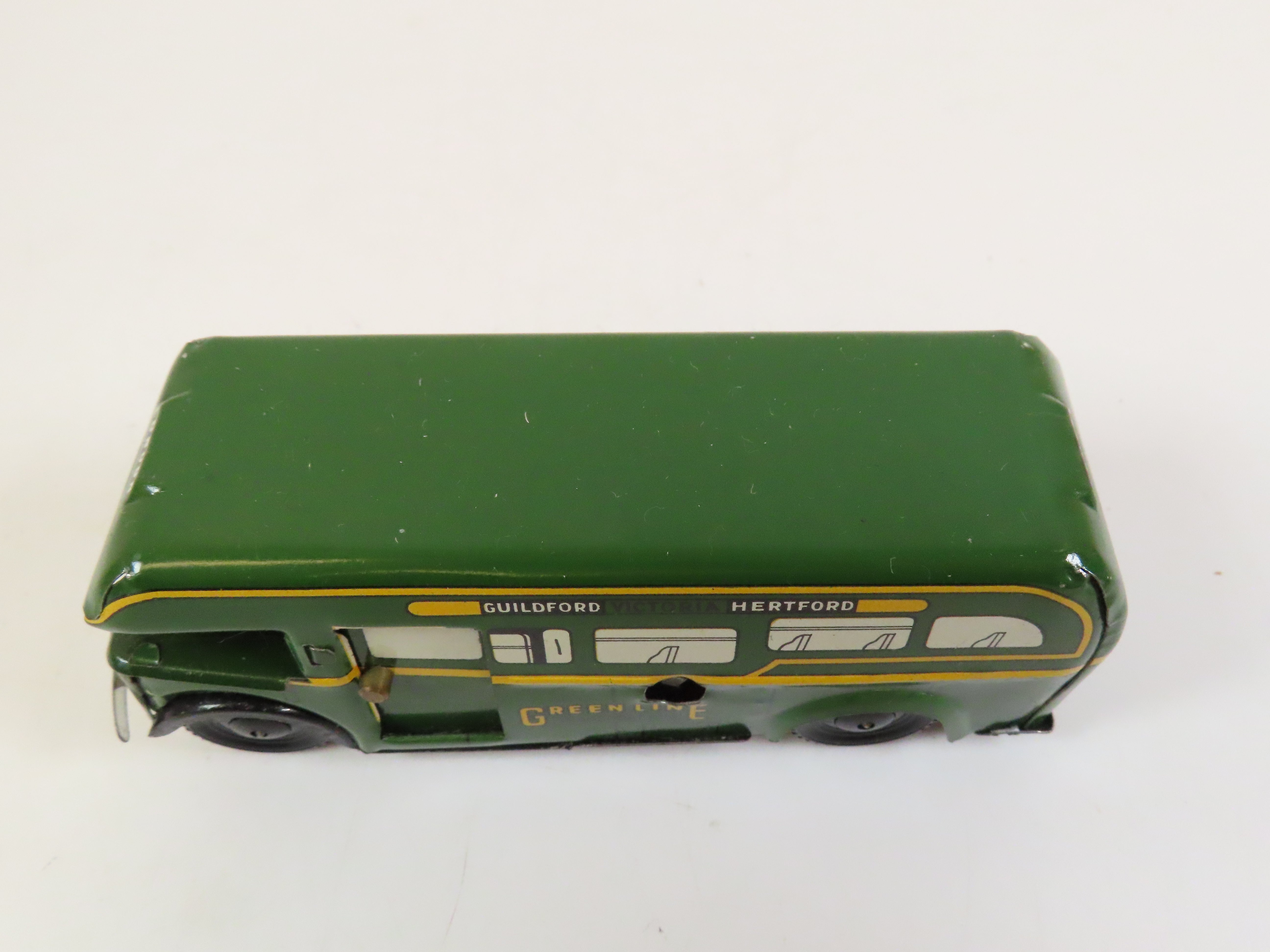 Little Busters! Analog Collector’sEditin Wells Brimtoy Greenline Transport Tinplate Bus, Very Near Mint