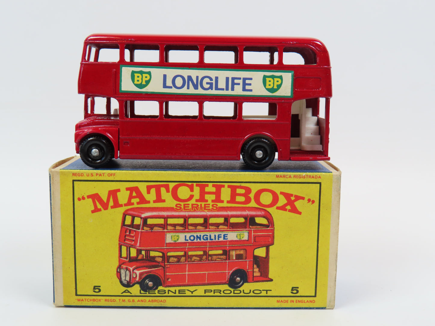 Matchbox 5 London Bus 'BP Longlife', Very Near Mint/Boxed!