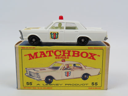 Matchbox 55 Ford Galaxie Police Car,  99% Mint/Boxed!
