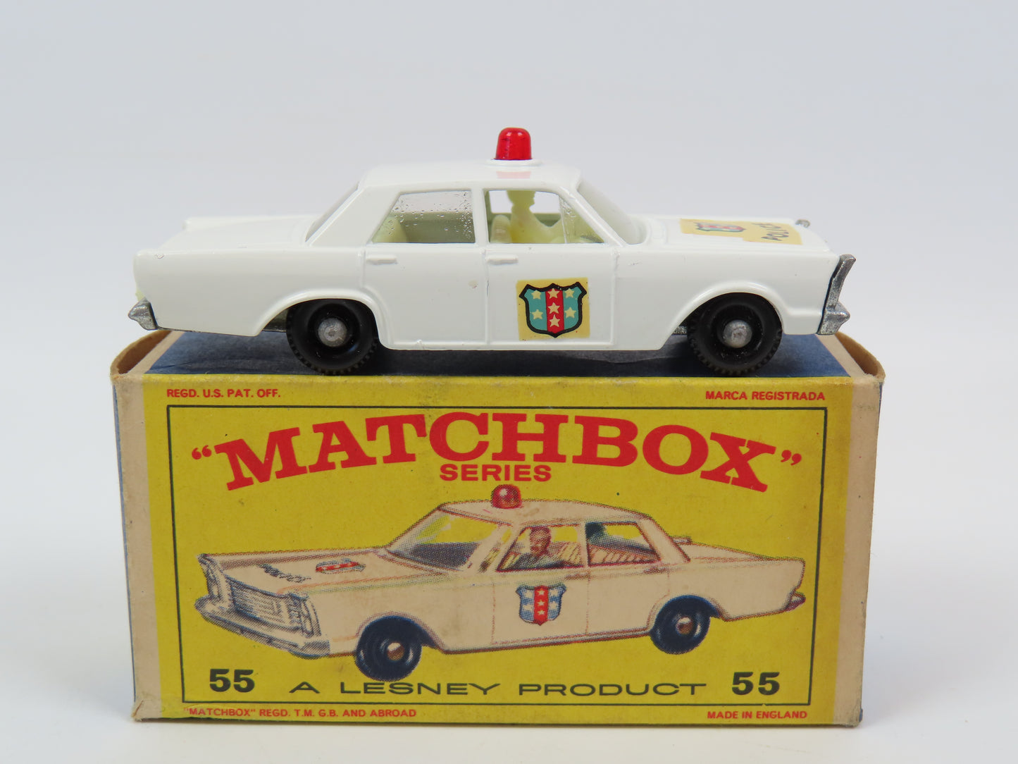Matchbox 55 Ford Galaxie Police Car,  99% Mint/Boxed!