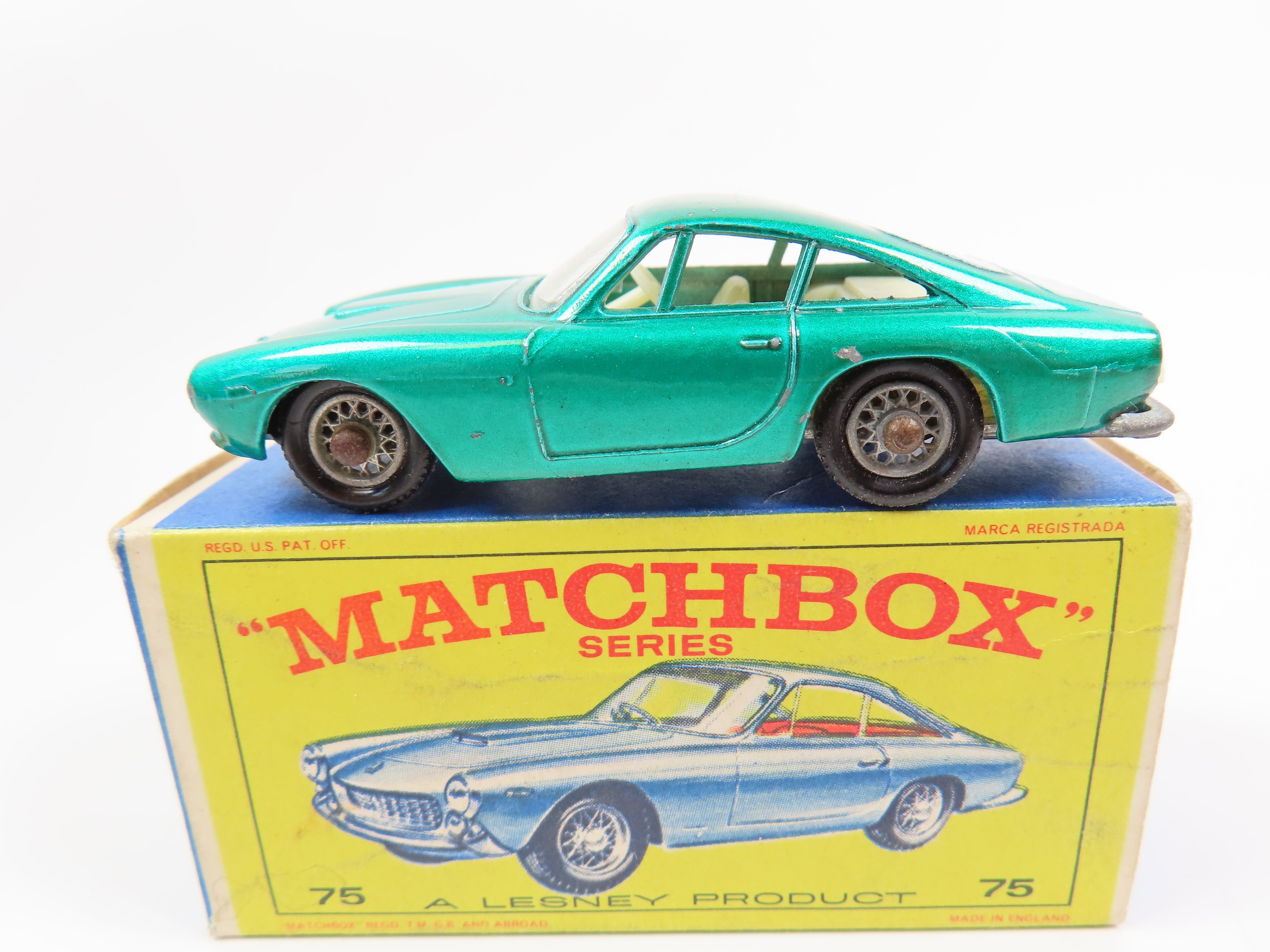 Matchbox Lesney 75 Ferrari Berlinetta - Met green - Very Near Mint